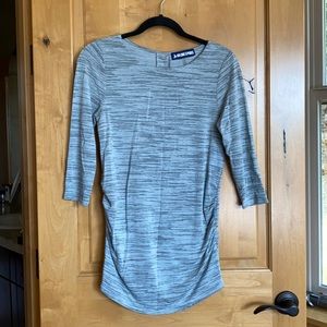 Grey long sleeve maternity shirt